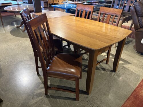 Solid Wood Dining Table with Four Chairs