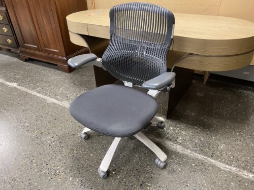 KNOLL Generation Dark Grey Office Chair w/ Adjustable Arm Rest