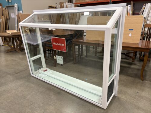 MILGARD 57"x75" 3 Panel White Botanical Bay Window