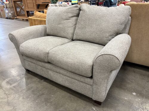 LA-Z-BOY Plush Warm Toned Heathered Grey Roll Arm Loveseat