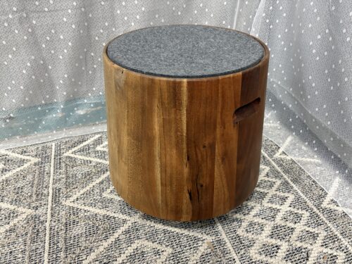 BLU DOT Solid Wood Turn Petite Stool with Recessed Handles