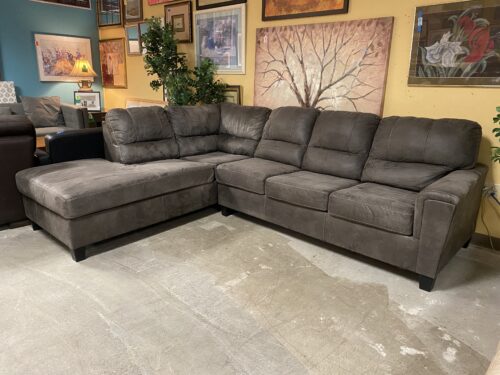 ASHLEY Dark Grey 5-Seat L-Shaped Sectional w/ Lounger