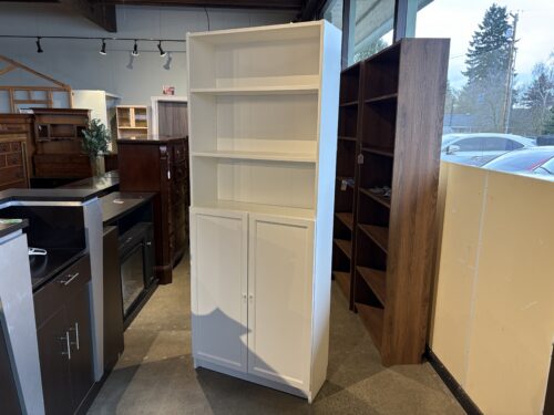 NEW! IKEA  Billy White 5-Shelf Bookcase with Oxberg Doors