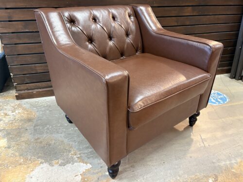 NOBLE HOUSE Cognac Tufted Club Chair