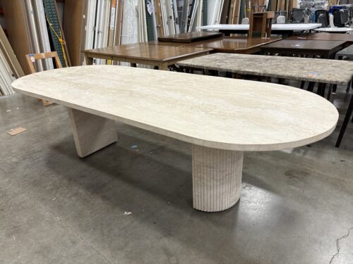 RESTORATION HARDWARE Byron Oval Travertine Dining Table
