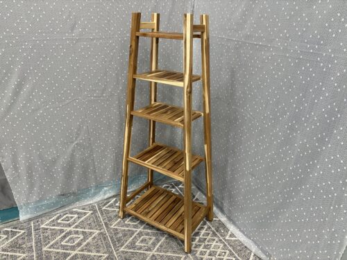 IKEA Storedamm 5 Tier Acacia Ladder Bookcase