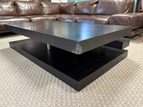 Black Modern 2-Tier Coffee Table