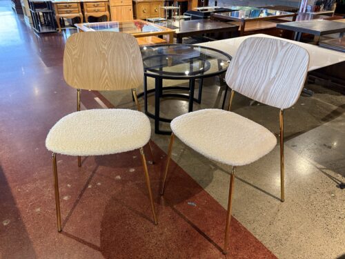 BLOOMINGVILLE USA Veneer Backrest and Upholstered Cushion Chairs (Set of 2)