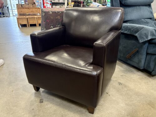 Modern Sleek Brown Leather Accent Chair
