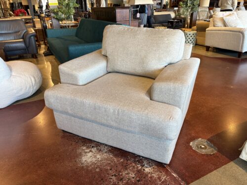 Light Grey Chair with Oversized Track Arms