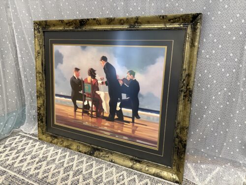 Jack Vettriano "Elegy for the Dead Admiral" Art Print in Ornate Black and Brass Frame