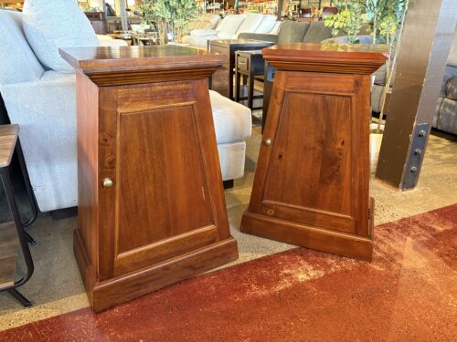 PIER 1 Tapered Mahogany Storage End Tables (Set of 2)