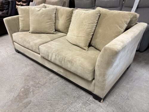 JONATHAN LOUIS Khaki Fabric Flared Square Arm Sofa