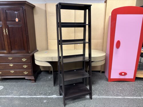 Espresso 5-Shelf Ladder Bookcase