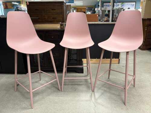 Dusty Pink Highback Counter Stool