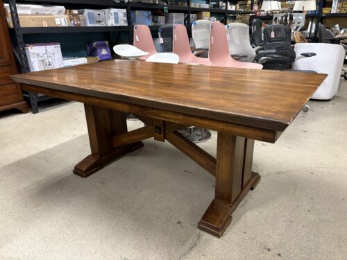 Brown Farmhouse Rectangular Dining Table