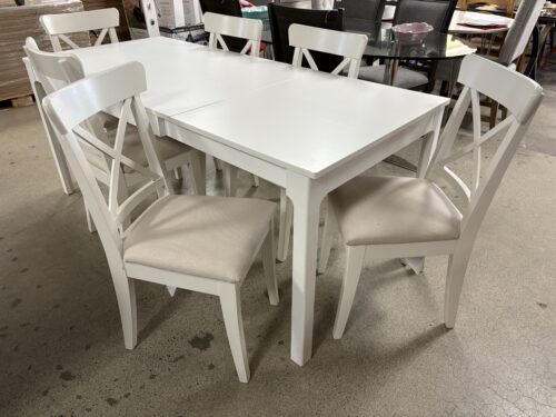 IKEA Ekedalen White Extension Table w/ 6 Ingolf White Chairs