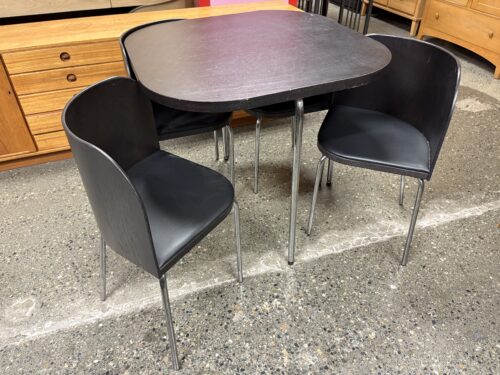 IKEA Fusion Black Dining Set w/ Nesting Chairs