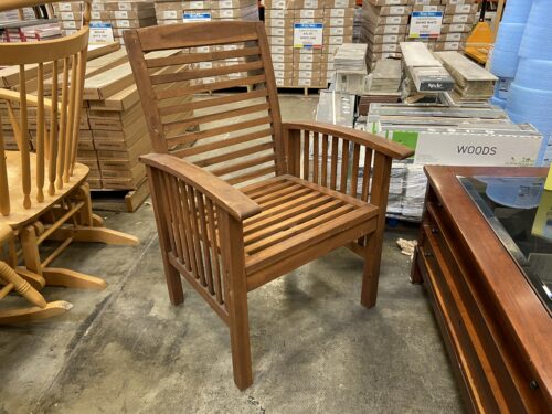 Mission Style Wooden Slatted Patio Chair