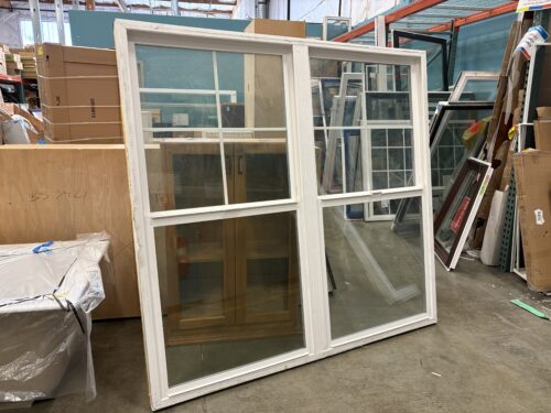 67"x69" White Vinyl Double Vertical Sliding Window