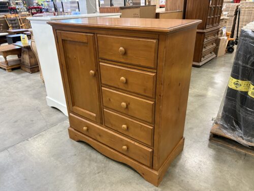 LAND OF NOD Wooden 5 Drawer Armoire with Side Cabinet and Wooden Pulls