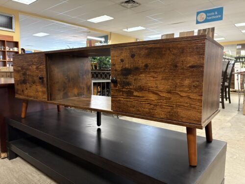 Modern Dark 2-Door Media Stand