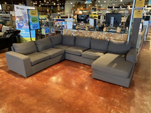 Modern Gray Modular C-Shape Sectional Sofa with Lounger