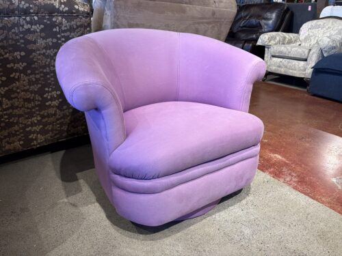 Post Modern Purple Barrel Swivel Chair