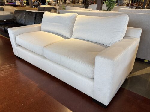 White Contemporary Plush Deep 2-Cushion Sofa