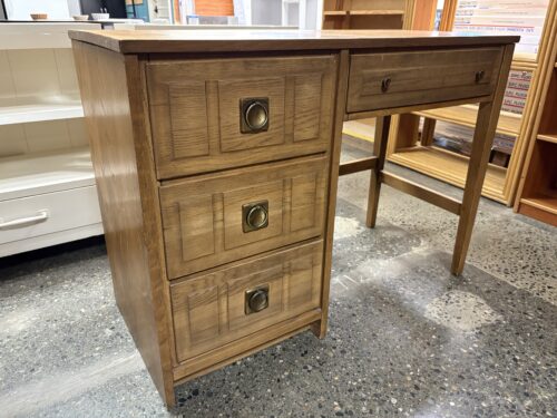 Light Brown Natural Finish 4-Drawer Writing Desk