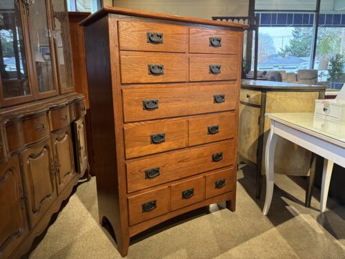 Mission Style 5-Drawer Tallboy Dresser
