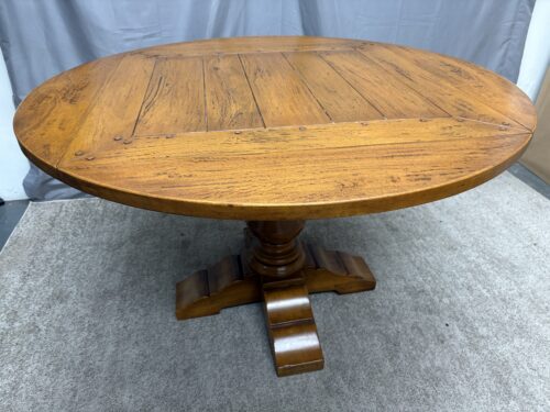 Honey Farmhouse Drop Leaf Pedestal Table
