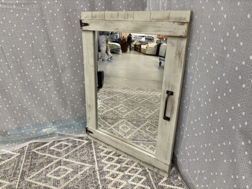 FIRST TIME & CO Weathered Barn Door Wall Mirror