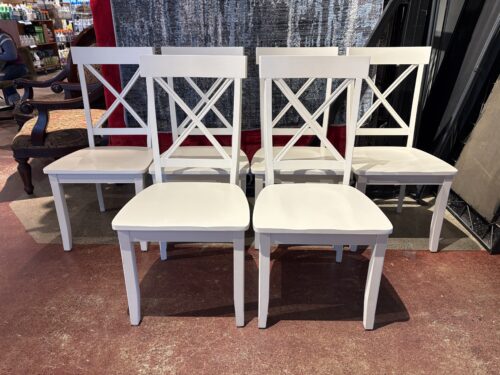White Farmhouse Style X-Back Dining Chairs