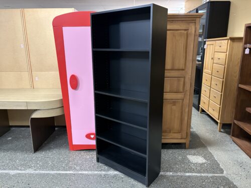 Black Minimal 5-Shelf Bookcase