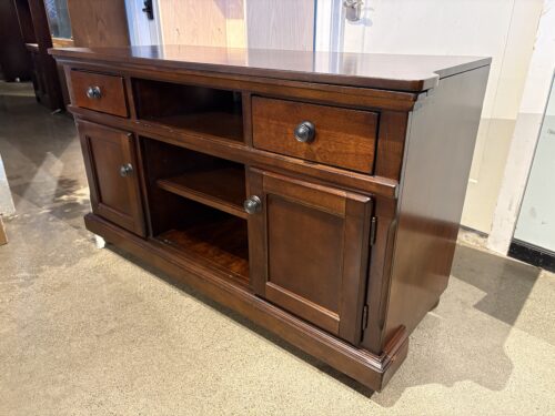 Rustic Brown TV Stand with 2 Doors
