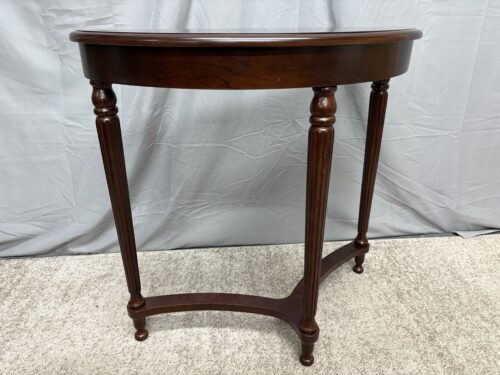 BOMBAY CO.  Vintage Dark Cherry Finish Carved Leg Demilune Table