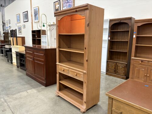 BROYHILL 5 Tier Illuminated Wooden Bookcase with Single Drawer