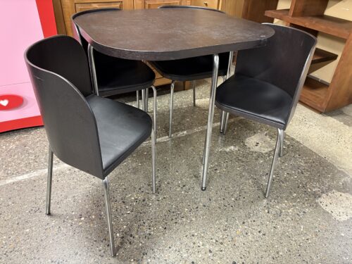 IKEA Fusion Black Dining Set w/ Nesting Chairs