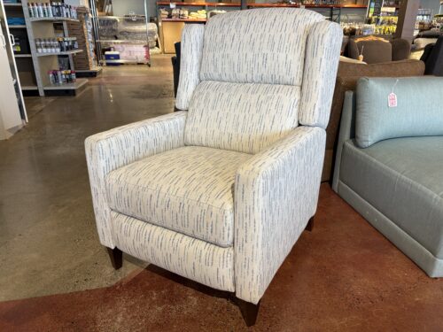 LA-Z-BOY Dante High Leg White and Blue Manual Reclining Chair