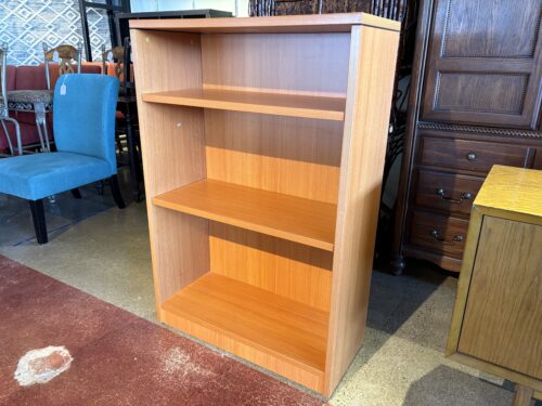 Warm Wood Finish 2-Shelf Adjustable Bookcase