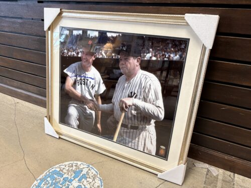 Signed Ted Williams with Babe Ruth Print