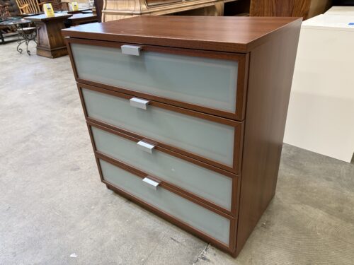 Petite 4 Drawer Dresser with Frosted Glass Drawer Fronts