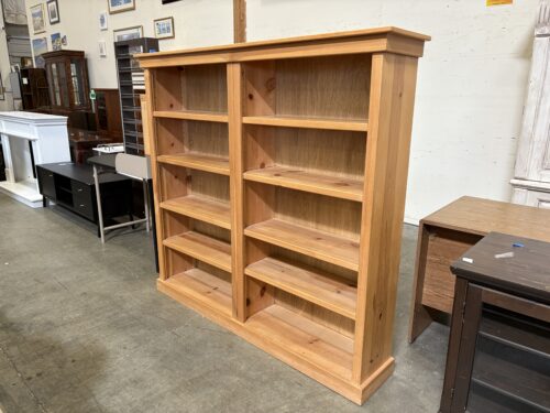 BALLARD BOOKCASE COMPANY Natural Finish Knotty Pine 10 Shelf Double Bookcase