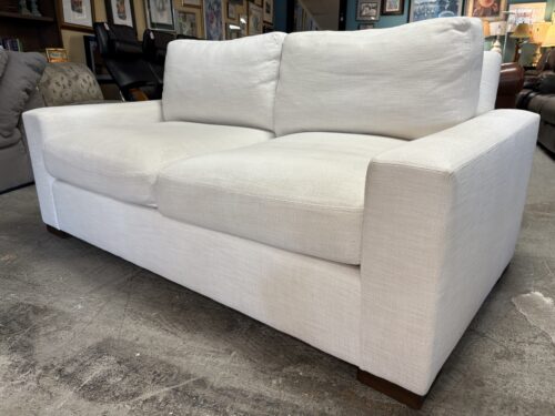 RESTORATION HARDWARE Maxwell White Fabric 2-Cushion Sofa