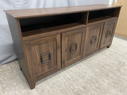 EDDISON WALKER Dark 4-Door Media Stand w/ Square Handles