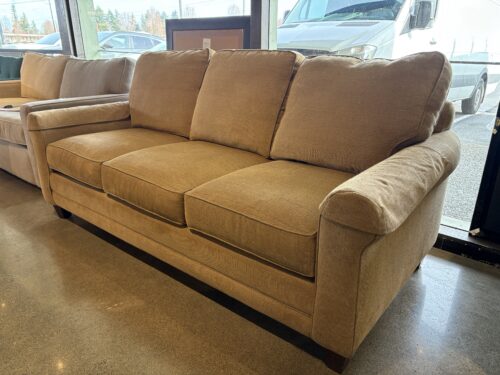 BASSETT Alexander Roll Arm Sofa in Tan