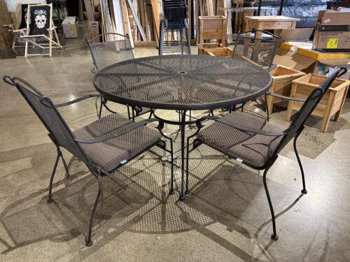 Gray Wrought Iron Outdoor Patio Furniture Set