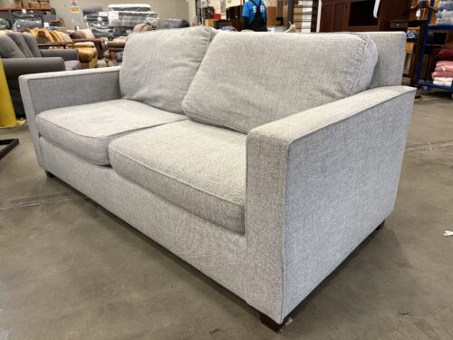 Modern Grey Woven Square Arm Loveseat