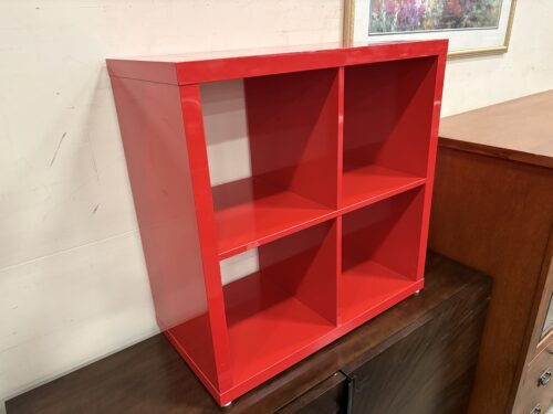 Vibrant Red 4 Cube Organizer Bookcase